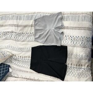 Yogalicious Women's Lux Black & Gray 2 Pack 7 and 3.5 Biker Yoga Shorts NWT